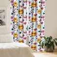 thumbnail image 2 of Ambesonne Emoji Curtains, Alice Inspirations Pots Faces, Pair of 28"x84", Soft Blue Mustard, 2 of 5