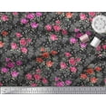 thumbnail image 3 of Soimoi Tissu en Poly Georgette Imprimé Feuilles & Roses Floral au Mètre 52 Pouces de Large, 3 of 5