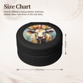 thumbnail image 2 of Yiaed Oil Painting Flower Cow Print Travel Jewelry Case Bridesmaid Gift Boxes Jewelry Travel Organizer Small Round Jewelry Box Mini Storage-Black, 2 of 7