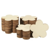 Uxcell 60mm Wooden Flowers, 50 Pack Unfinished Wood Flowers Blank Wooden Cutouts Ornaments Natural Wood Pieces