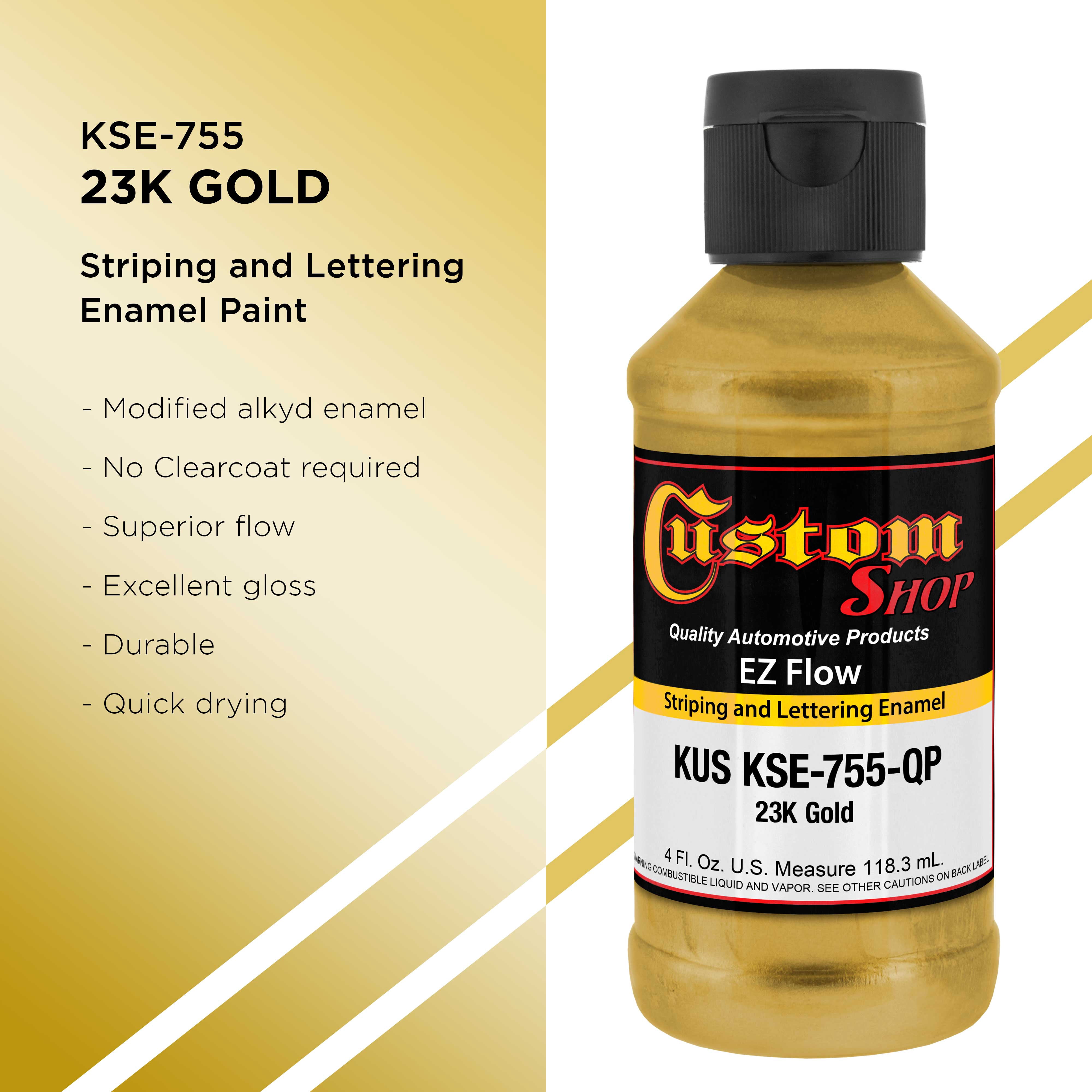 Custom Shop 23K Gold - Ez-Flow Striping & Lettering Enamel, 1/4 Pint