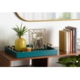 thumbnail image 5 of Kate and Laurel Lipton Mid Century Modern Decorative Wood Tray with Brushed Gold Metal Handles, Dark Teal, 5 of 5