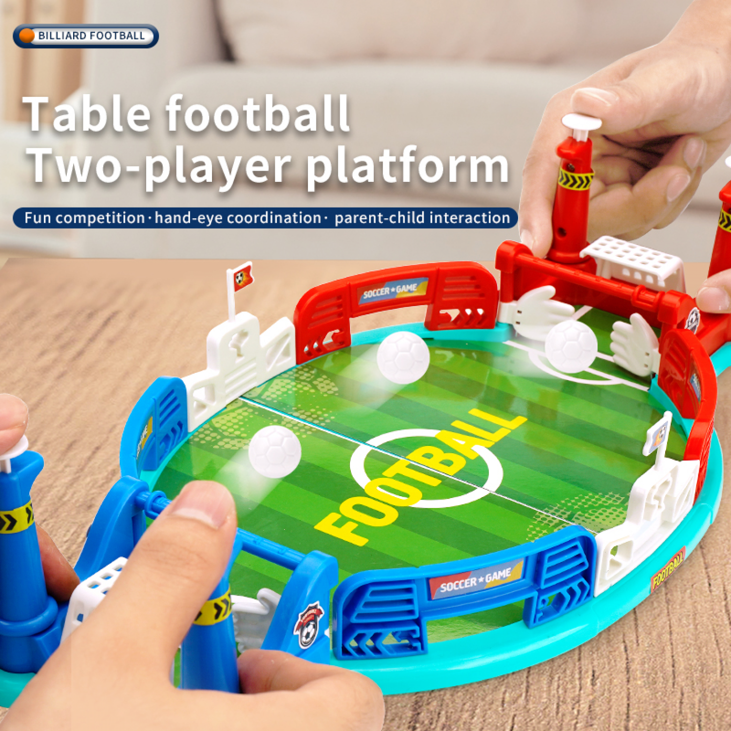 Mini Soccer Board Game for Kids, Foosball Table Toys with 4 Soccer Toys for Boys Ages 8-12 Gifts