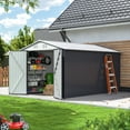 thumbnail image 3 of NETAJE 8x12 FT Outdoor Metal Storage Shed with Updated Frame Structure and Lockable Doors,Garden Shed for Backyard,Garden,Patio,Lawn, 3 of 8