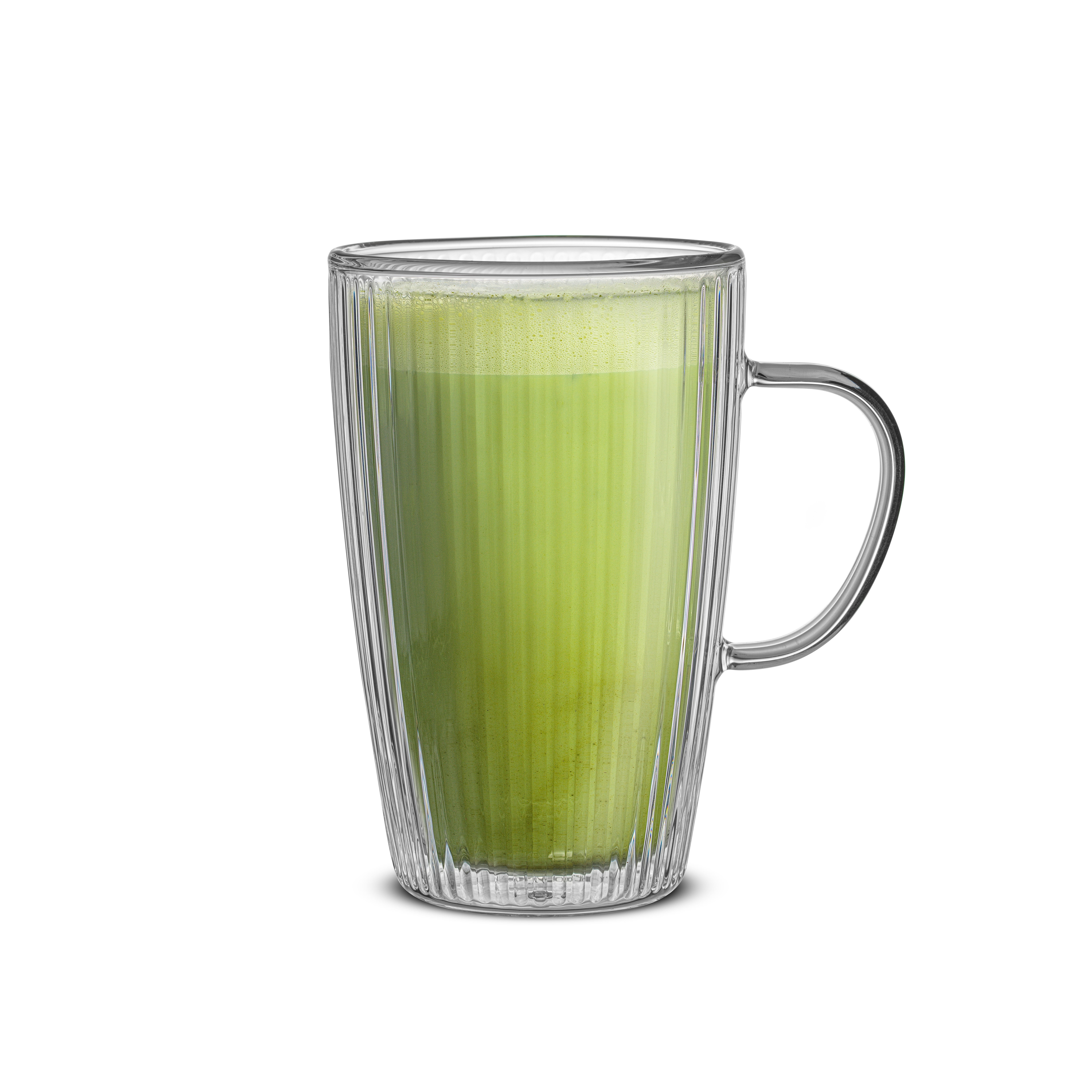 Better Homes & Gardens Ribbed 15 oz Double Wall Glass Mug with Handle