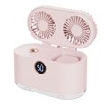 thumbnail image 1 of Ventilador humidificador pequeño Ticfox 2 en 1 recargable por USB viento fuerte color rosa, 1 of 12