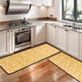 thumbnail image 3 of Kitchen Rugs Sets Of 2,Orange Daisy Flower Floral Pattern Anti Fatigue Kitchen Mat Rugs Non Slip Washable,Decorative Kitchen Floor Mats for Kitchen,Sink,Laundry,17"x47"+17"x47", 3 of 5