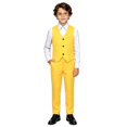 thumbnail image 2 of GiLiling Boys Formal Suit Slim Fit Tuxedo Suits for Kids Ring Bearer Outfit Kids Suit Set Toddler to Teen Boy (Yellow, 9-10 Years), 2 of 4