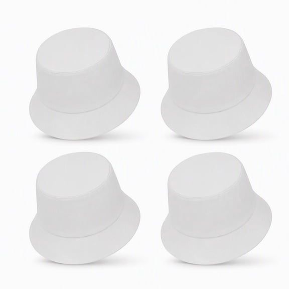 YEMNPIOS 4 Pcs Tie Dye Bucket Hat White Cotton Blank 22.8 Inch Summer Sun Hat for Craft DIY