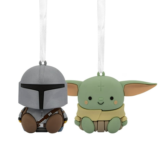 Hallmark Better Together Star Wars: The Mandalorian and Grogu Magnetic Christmas Ornaments, 2 Count, Shatterproof, 0.06lbs
