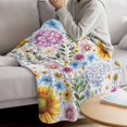 thumbnail image 3 of Sunflower Blanket Soft Cozy Warm Throw Blanket for Couch, Plush Fuzzy Flannel Fleece Blankets for Sofa, Colorful Flowers Summer Botanical Watercolor Bed Blankets Lightweight Gifts for Women, 40"x50", 3 of 9