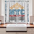 thumbnail image 2 of Ambesonne Vintage Kitchen Curtains, NYC Manhattan Lettering, 55"x30", Dark Yellow Petrol Blue, 2 of 3