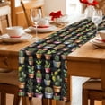 thumbnail image 5 of Tropical Cactus Table Runner 70 Inches, Spring Summer Potted Plants Black Plaid Bed Runner Dresser Scarves Tabletop for Indoor Outdoor Parties/Ceremony/Banquet, 13" x 70", 5 of 9