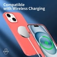 thumbnail image 4 of Designed for iPhone 15 Plus Case, Silicone Ultra Slim Shockproof Phone Case with Soft Anti-Scratch Microfiber Lining, [Enhanced Camera Protection] (Peach), 4 of 12