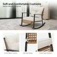 thumbnail image 2 of LAUSAINT HOME Outdoor Rocking Chair, Patio PE Rattan Chair with Beige Cushions, 2 of 7