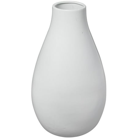 DecMode 20" Rounded Matte White Ceramic Vase