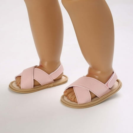 

naisibaby Baby Boys Girls Breathable Flat Shoes Cute Non-slip Soft Open Toe Sandals for Summer Pink Size 0-3Months