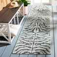 thumbnail image 2 of SAFAVIEH Courtyard Gerald Animal Indoor/Outdoor Runner Rug, Grey/Black, 2'2" x 9', 2 of 9
