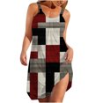 thumbnail image 2 of ICHUANYI Clearance Women's Summer Printed Sleeveless Scoop Neck Sexy Sundress Casual Flowy Beach Dresses(Wine, S) ICHUANYI WER2023081501274, 2 of 4