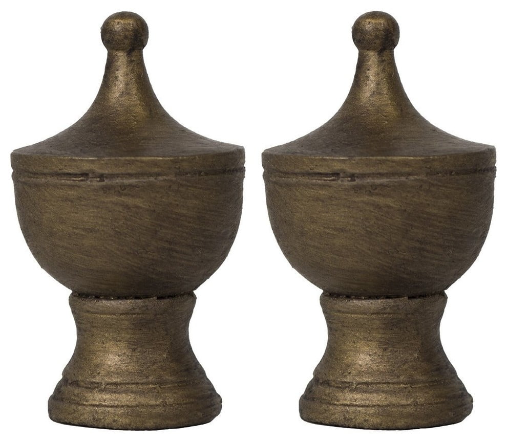 Urbanest Urbanest Set of 2 Urn Lamp Finials, 1 3/4", Antique Gold