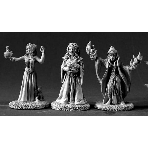 Reaper Miniatures Female Wizard (3 Pcs) #03375 Dark Heaven Unpainted Metal