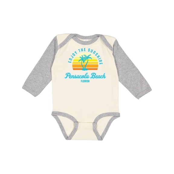 Inktastic Summer Enjoy the Sunshine Pensacola Beach Florida in Blue Boys or Girls Long Sleeve Baby Bodysuit