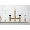 thumbnail image 3 of Kingston Brass KS3277PKXBS Duchess Bridge Kitchen Faucet with Brass Side Sprayer, Brushed Brass, 3 of 7