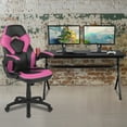 thumbnail image 2 of Flash Furniture Optis Gaming Desk and Pink/Black Racing Chair Set /Cup Holder/Headphone Hook/Removable Mouse Pad Top - 2 Wire Management Holes, 2 of 14
