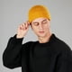 thumbnail image 2 of Gorro de pescador corto de punto de lana Sinhoon para hombre y mujer, gorro cálido de invierno (amarillo), 2 of 8