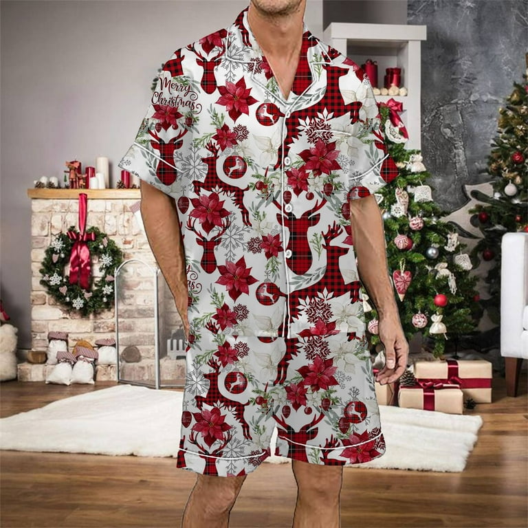 white christmas dresses Leveret Men's Red Stripes Pajamas Red-White-Green / X-Large main image 0