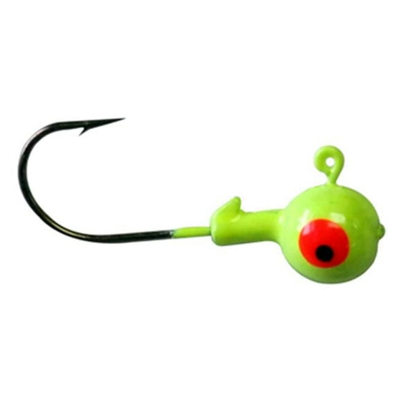 Big Rock Sports 245575 0.3 oz Chartreuse Round Jig Head, Pack of 10