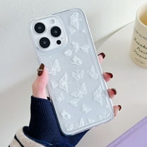 Butterfly Pattern Case for iPhone 12 Pro / iPhone 12 6.1", Clear Phone Case Cute Pattern for Women Girls Case, Non-Yellowing Shockproof Scratch Resistant Slim Cover, Butterfly-B