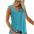 thumbnail image 5 of Plus Size Tank Tops for Women Summer,Womens Loose Fit Sleeveless T Shirts Boho Floral Print Casual V Neck Tunic Tees, 5 of 6