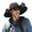 Black, variant on Fisherman Hat with Dual Brushless Solar Fans Cooling Forehead Neck UPF50 Anti-UV Fabric Wide Brim Adjustable Hiking Fishing Hat