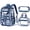 Navy Dinosaur, variant on 3PCS Cute Clear Backpack Set with Lunch Box & Pencil Case, Heavy Duty PVC Transparent Stadium Event Approved Bookbag, Blue Camouflage