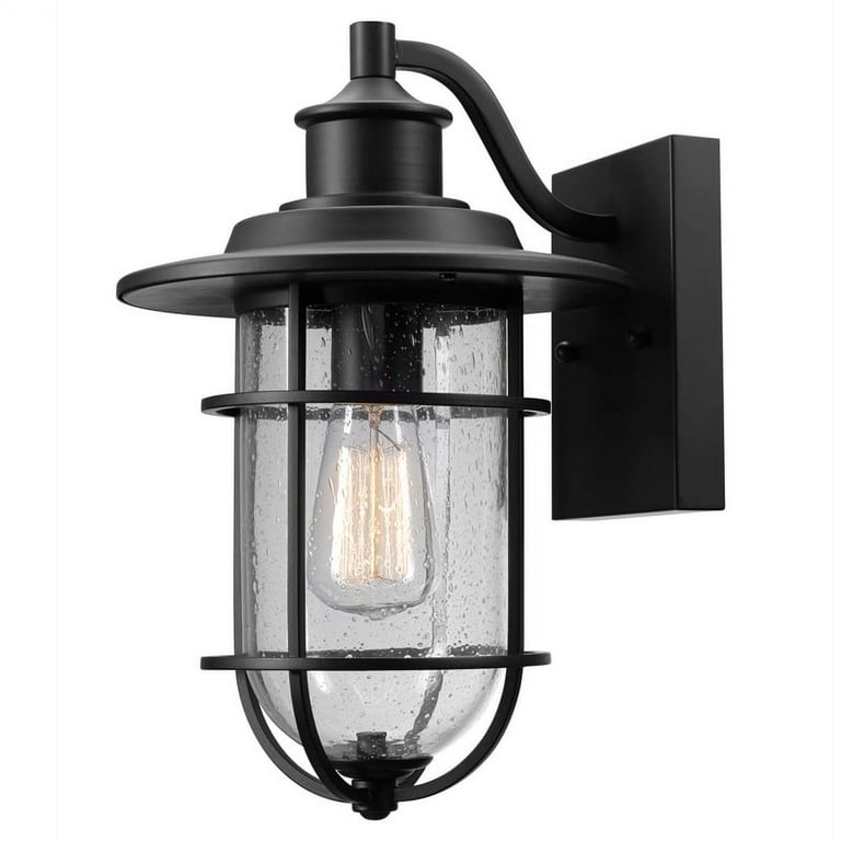 Turner 1-Light Black Outdoor Wall Lantern Sconce