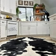 Classic Black and White Cowhide Rug, Genuine Leather Cow Hide, Black