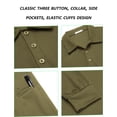 thumbnail image 3 of Pinspark Men's Long Sleeve Polo Quick Dry Lightweight Breathable UPF 50+ Sun Protection Shirt with Left Sleeve Pocket, 3 of 4