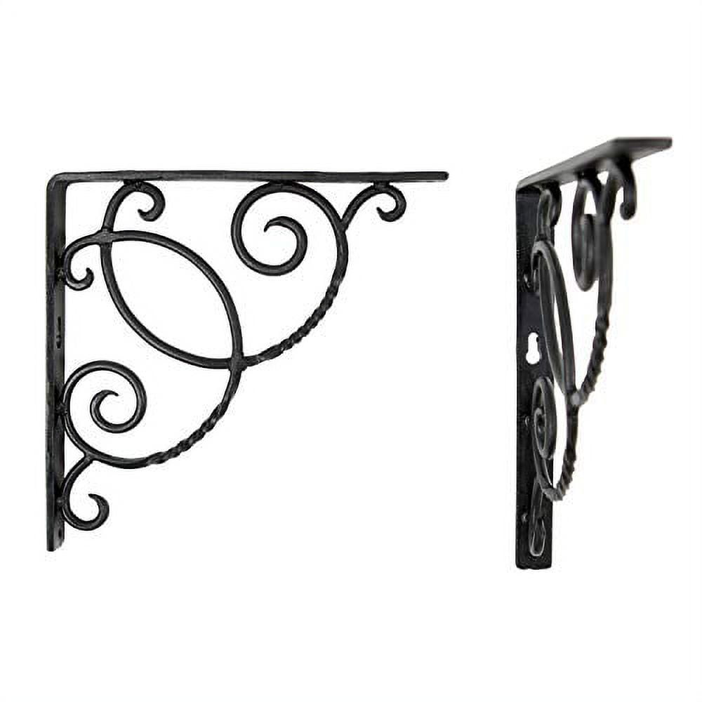 Achla B-21 10''W x 10''H Black Powder Coated Scroll Shelf Bracket