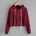 thumbnail image 2 of Fesfesfes Women Hooded Long Sleeve Hoodie Sweatshirt Jumper Hooded Pullover Tops Velvet Blouse Clearance Under $10, 2 of 6