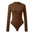 thumbnail image 3 of Bodysuits for Women Casual Summer Sexy Knitted Underwear Crew Neck Long Sleeve Leggings Slim One Piece Tops Bodysuits Basic Top Bodysuit Jumpsuit, 3 of 6