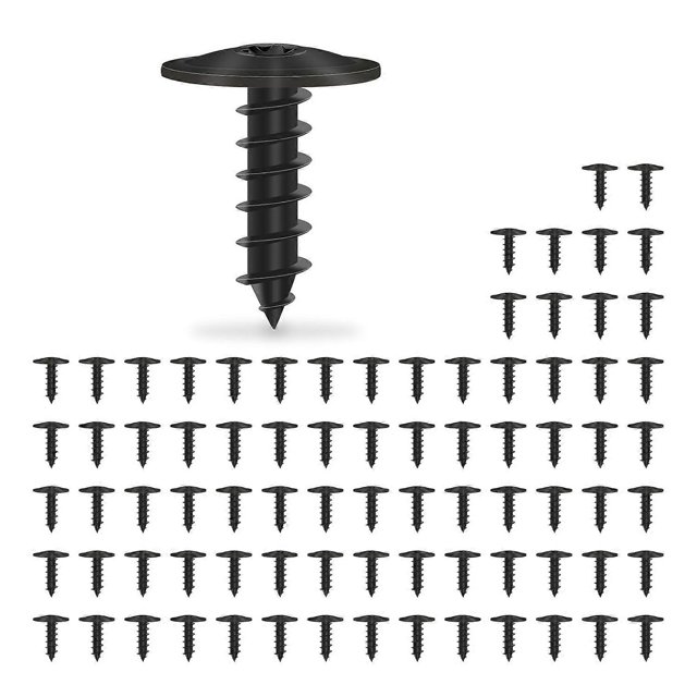 KAIYANG Paquete de 80 tornillos autorroscantes M5 x 16 mm para carrocería, tornillos autorroscantes Torx negros para guardabarros de coche