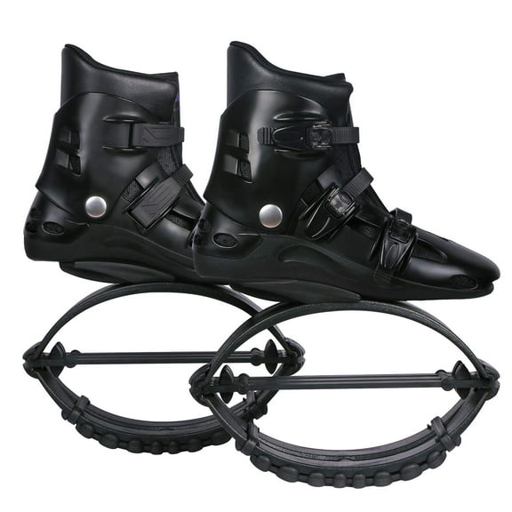 Joyfay Jumping Shoes XX-Large Fitness Bounce Boots for Unisex Children Adults Black Shell 3pcs Buckles 3pcs Black Springs