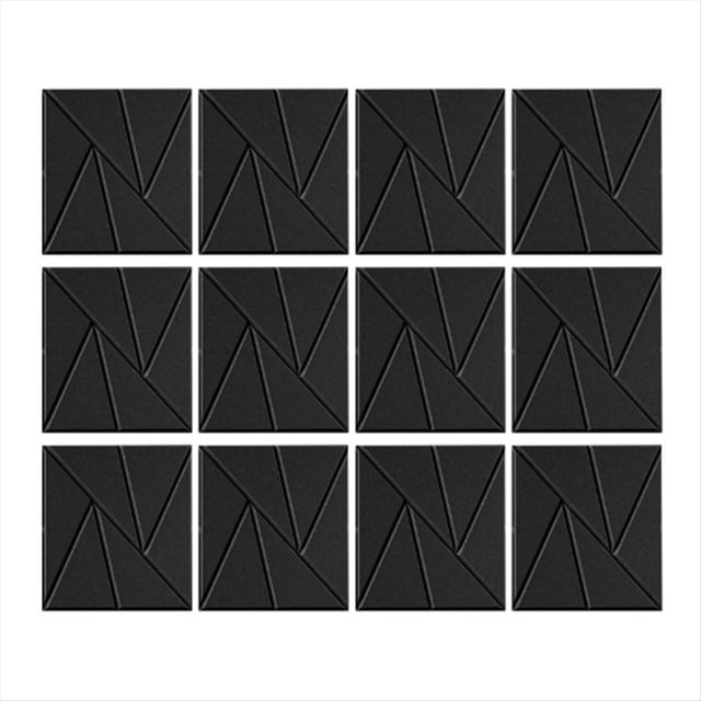 Paquete De 12 Paneles AcúSticos Autoadhesivos De 11,8 X 11,8 Pulgadas, Paneles De Espuma A Prueba De Sonido (Negro)