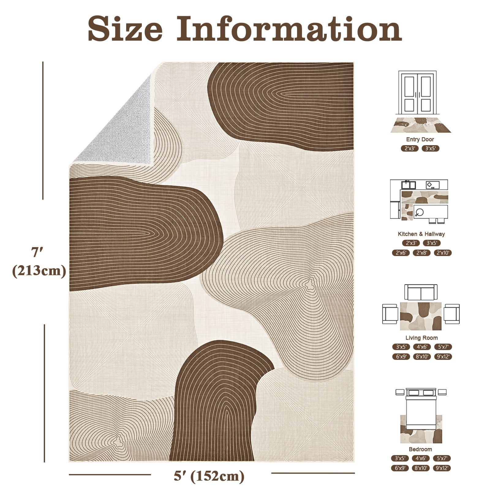 Bleum Cade 5x7 Area Rugs for Living Room, Abstract Rug Ultra Soft Washable Rugs for Bedroom, Anti Slip Durable Stain Resistant Larg Carpet Home Decor for Dining Room,Grey