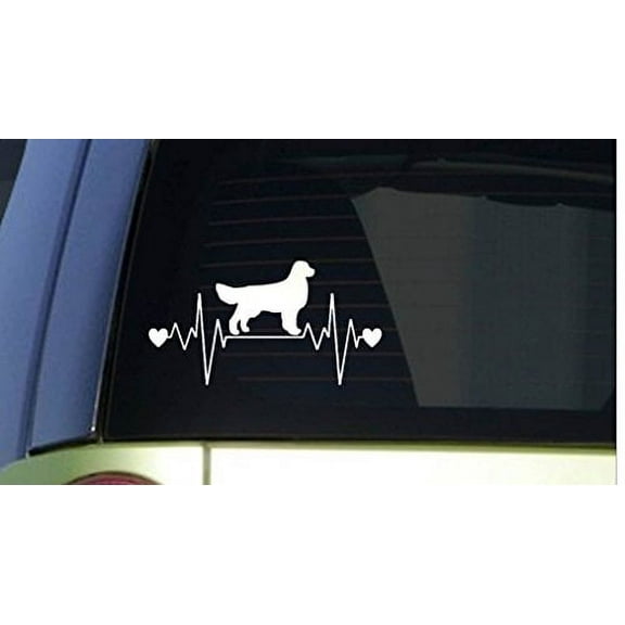 Golden Retriever Lifeline sticker 4 x 8.5 inch heartbeat dog decal
