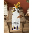 thumbnail image 5 of Christmas Tree Table Runner 72 Inches, Winter Snowflake Blue Xmas Tree Abstract Bed Runner Dresser Scarves Tabletop for Indoor Outdoor Parties/Ceremony/Banquet, 13" x 72", 5 of 8