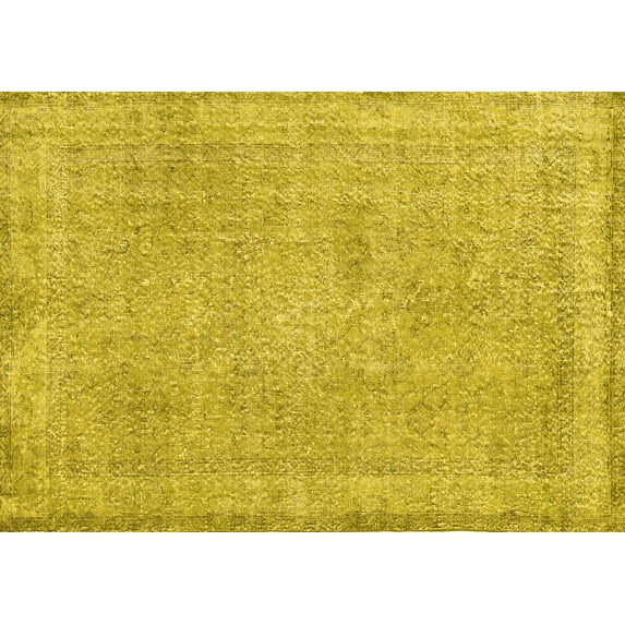 Ahgly Company Indoor Rectangle Persian Yellow Traditional Area Rugs, 3' x 5'