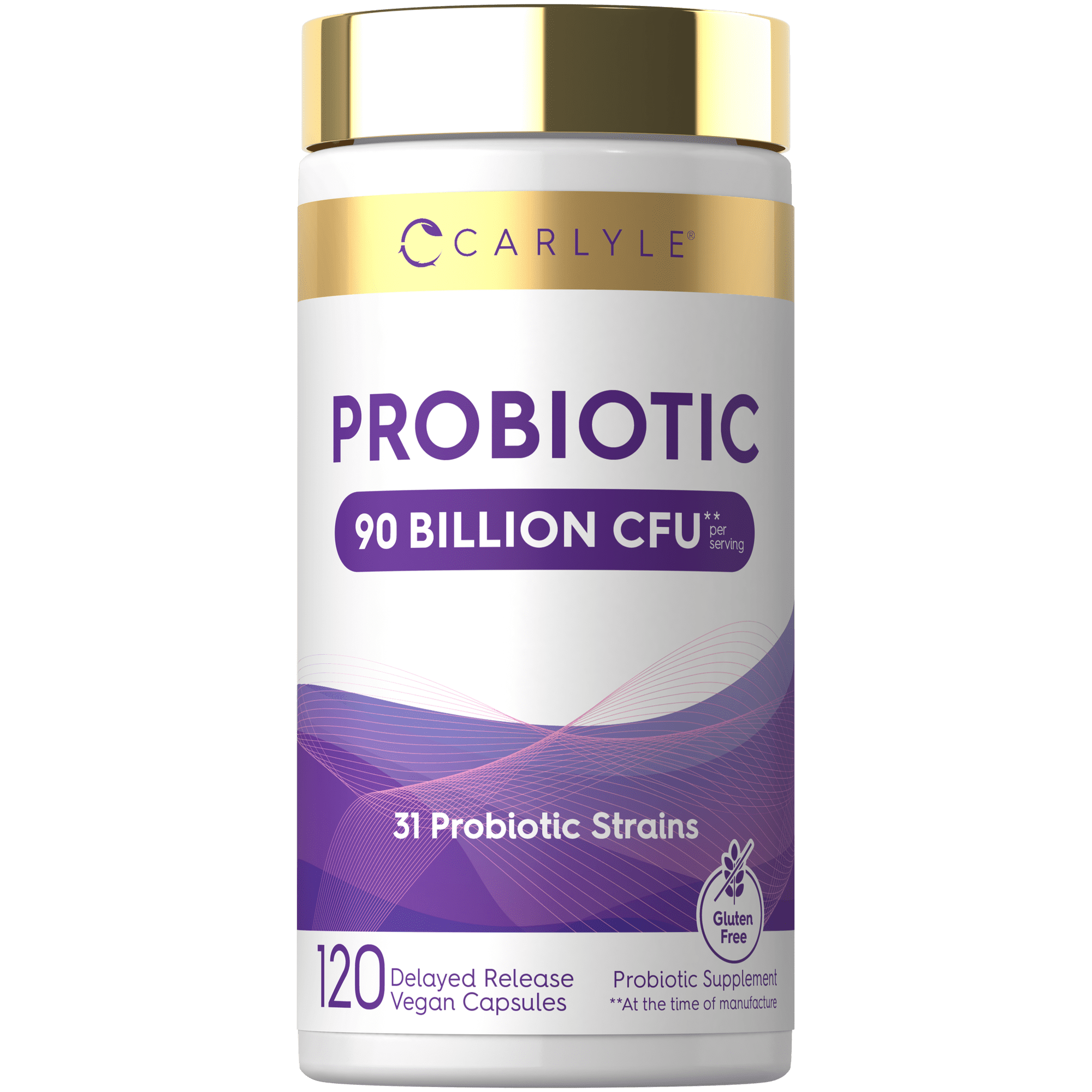 Probiotics for Women and Men | 90 Billion CFU | 120 Capsules | 31 Probiotic Strains with Prebiotic | by Carlyle