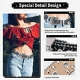 thumbnail image 5 of Nvzi Cinturón de cuero con tachuelas y cristales brillantes para hombre y mujer, estilo occidental, para pantalones vaqueros (rosa), 5 of 5